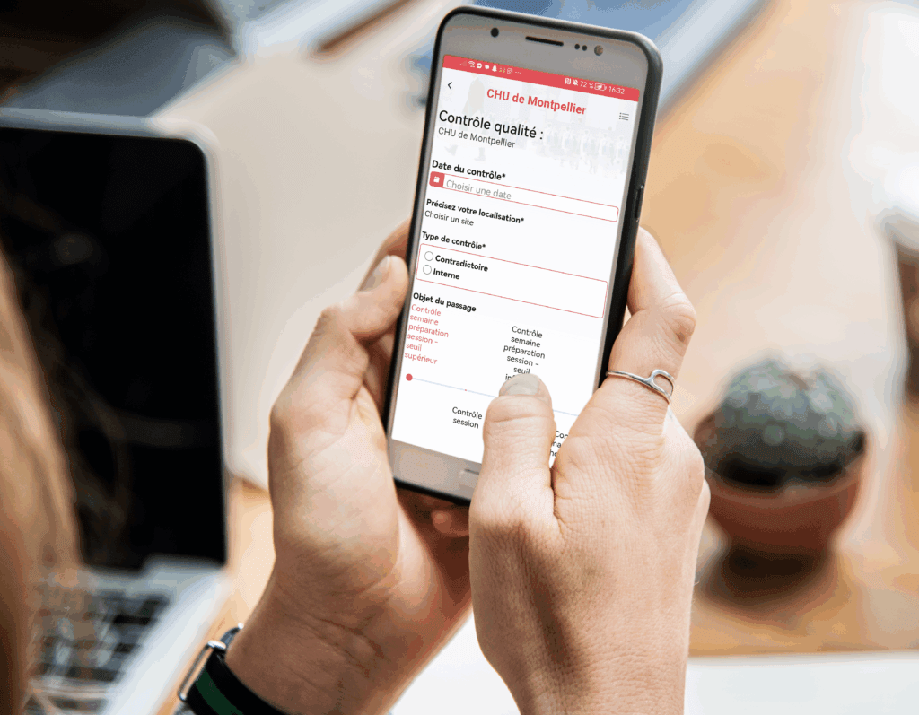 application contrôle qualité nettoyage